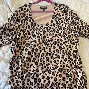 Lane Bryant Leopard Print Sweater - Black and Brown